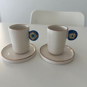 Set of 4 Handcrafted Ceramic Espresso set